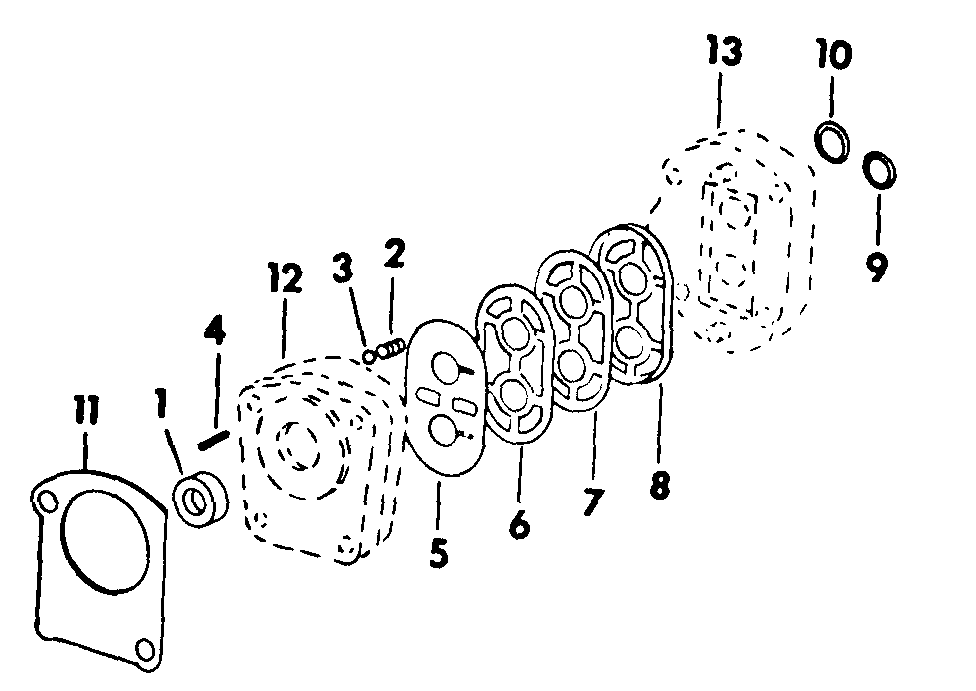 Hydraulic Pump Diagram and Parts List for CUB185  Cub Cadet Lawn Tractor